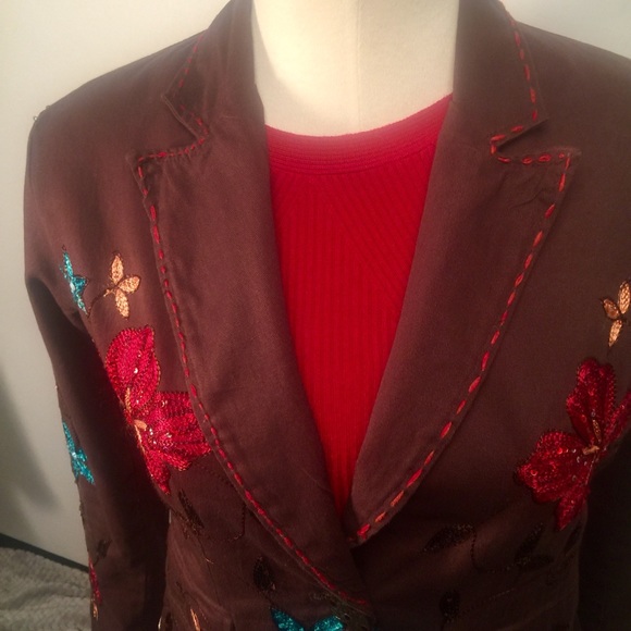 New Directions beautiful embroidered blazer Sz M - Picture 5 of 8